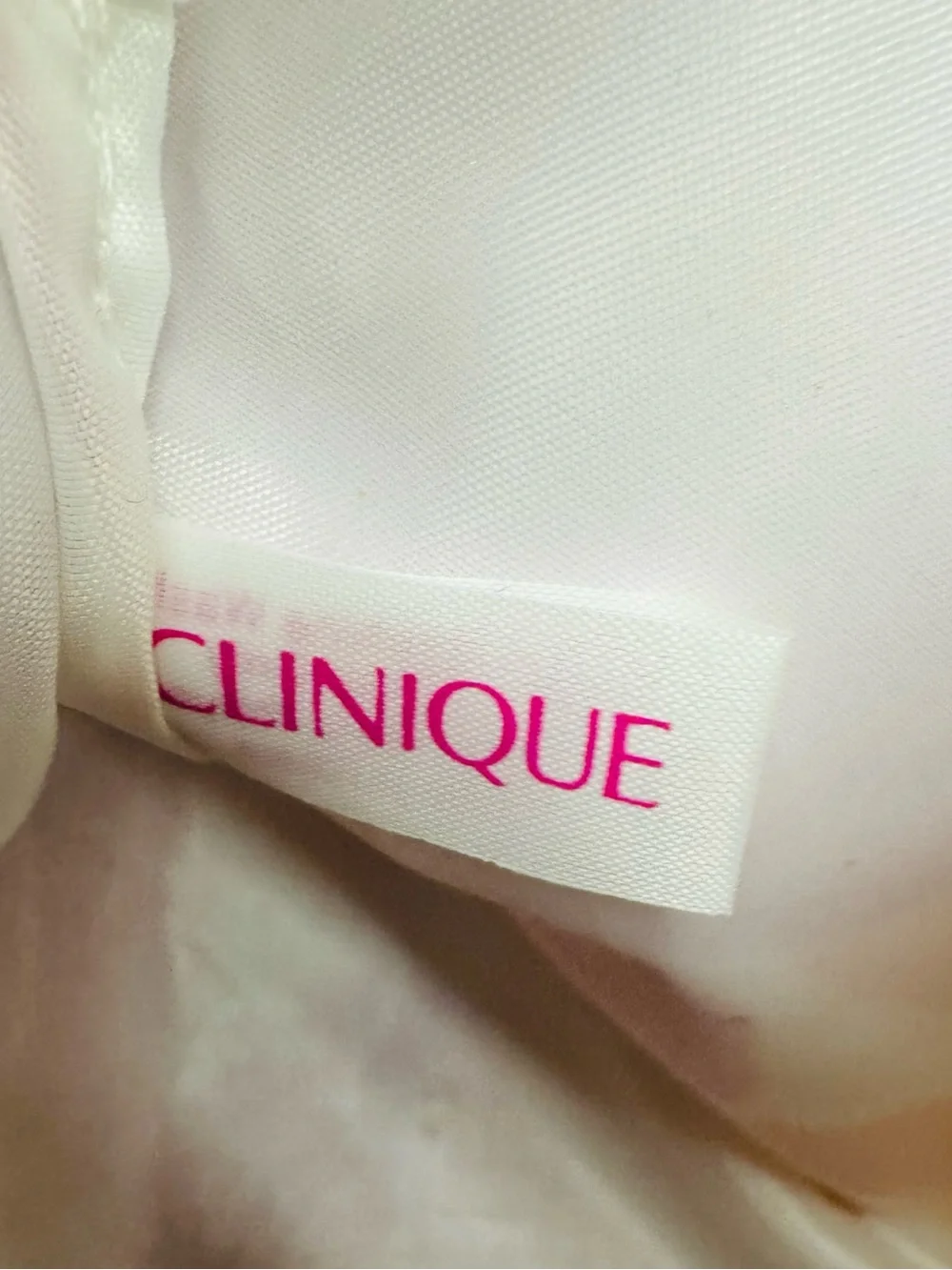 Clinique Floral Cosmetic Makeup Bag Pink Orange Magenta Zip Pouch Travel